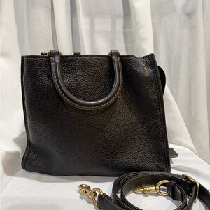 Coach Rogue Black Leather Handbag Satchel